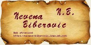 Nevena Biberović vizit kartica